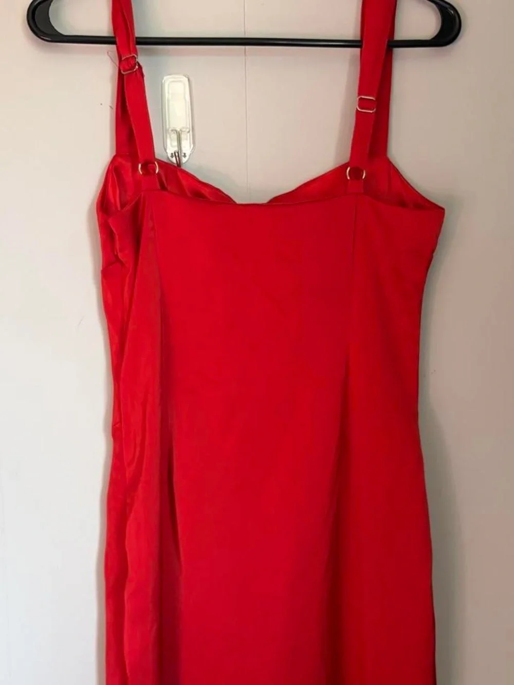 Princess Polly Elegant Red Satin Slip Dress - Picture 5 of 7